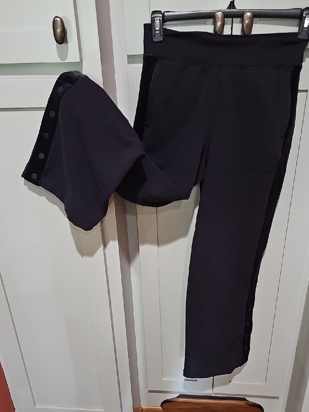 Athleta Black High-Waist Active Sweats With Snap Leg Detail